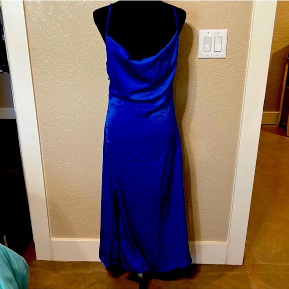 Cider Dresses & Skirts - Cider Blue Slip Dress w/ Cowl Neckline